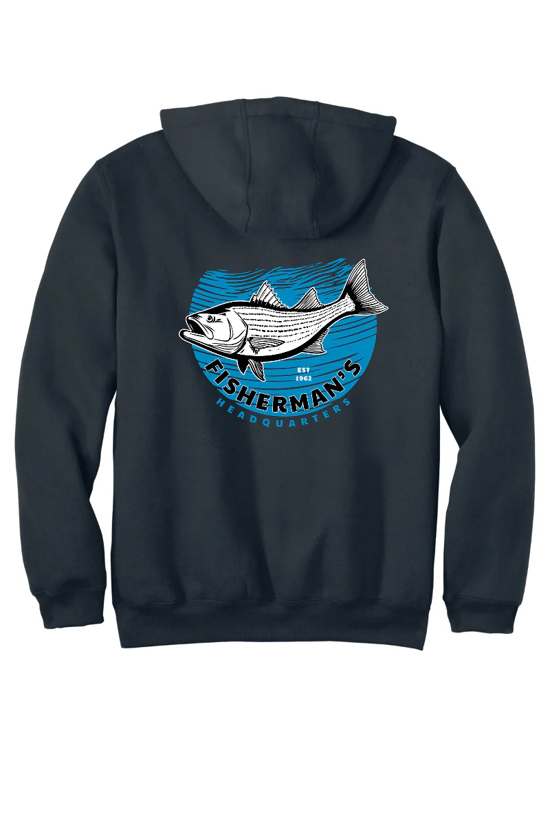 Fish Heads Bass Water Lines Carhartt Midweight Hoodie - Image 2