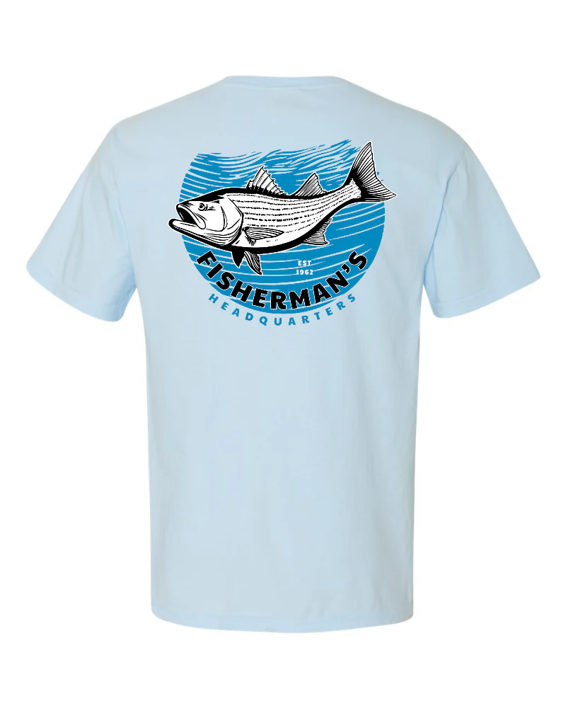 Fish Heads Bass Water Lines Comfort Colors T-Shirt