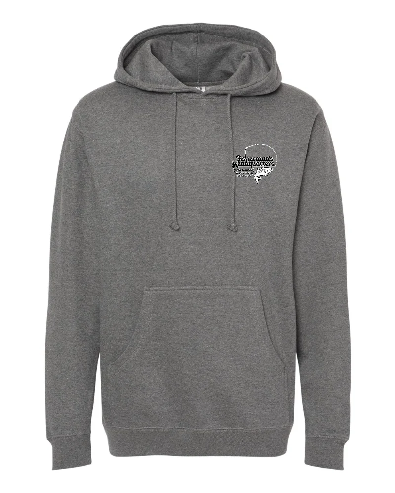 Fish Heads Bass Water Lines Heavy Weight Pullover Hoodie - Image 2