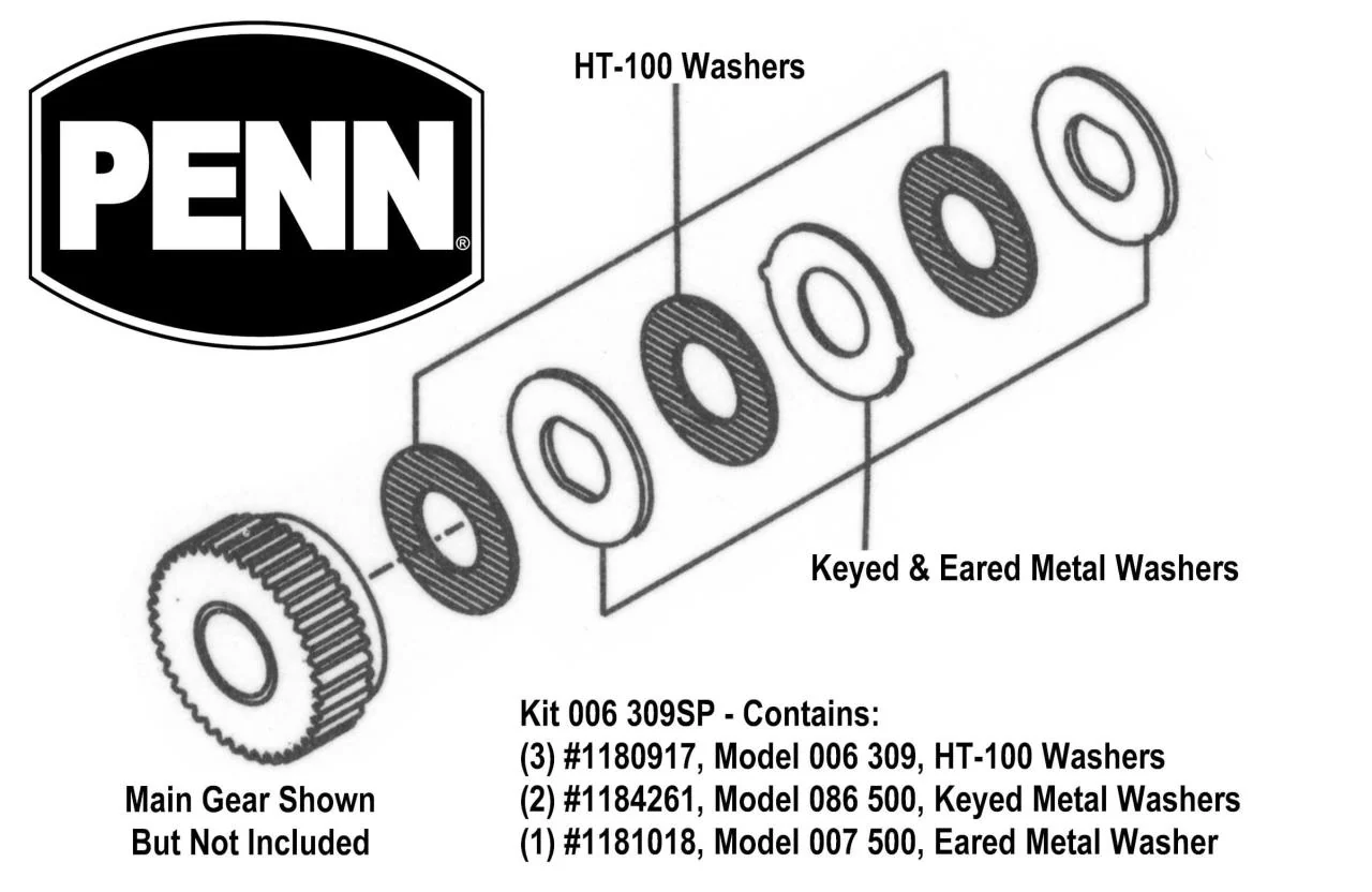 Penn Part 006 309SP SKU#1180394 HT-100 Drag Washer Kit (UPC# 031324630901)