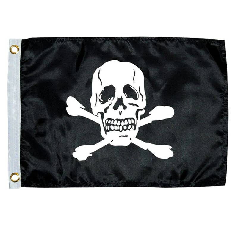 Taylor 1818 Flag Jolly Roger White Print on Black 12x18
