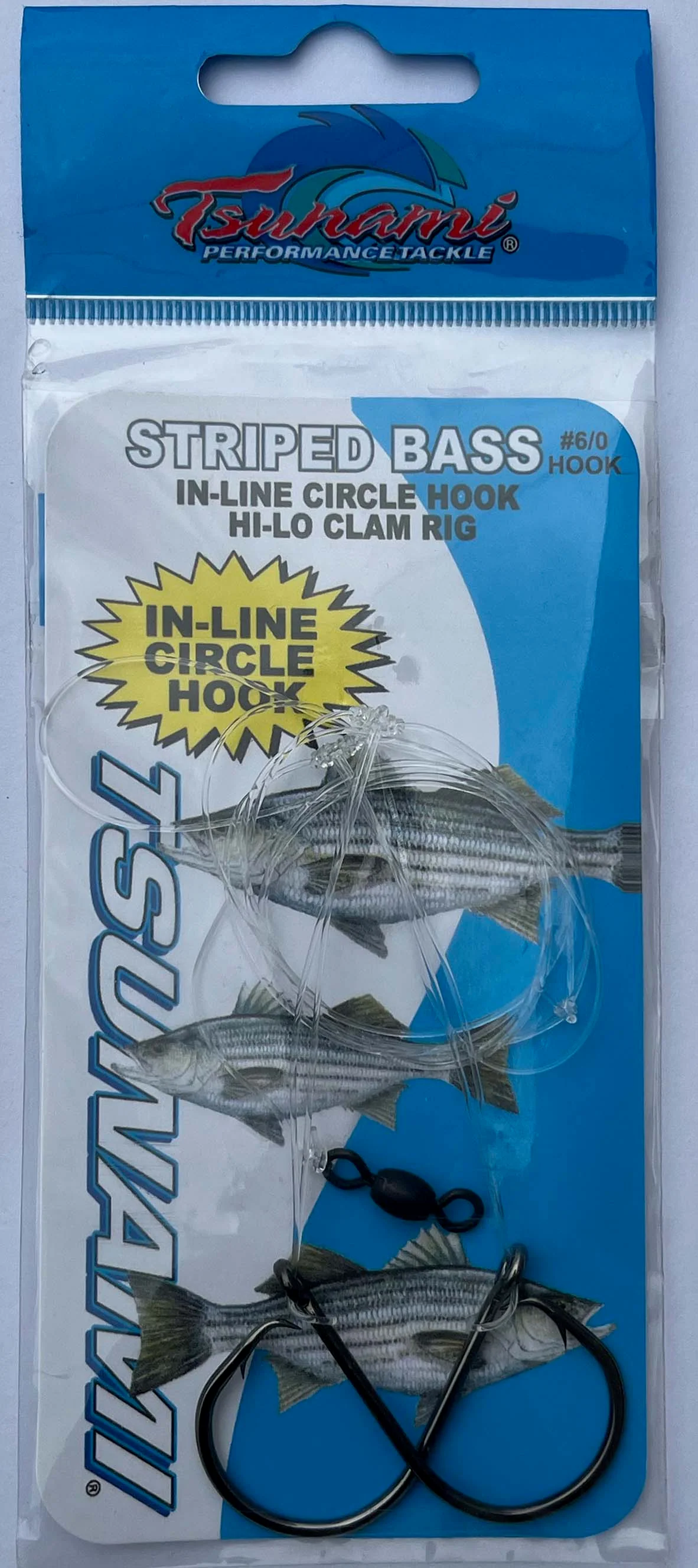 Tsunami TS-4750 Striped Bass In-Line Circle Hook Hi-Lo Clam Rig w/o Floats